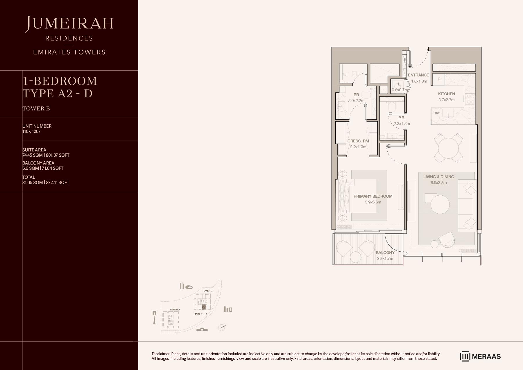 LEVELS 11 & 12 TYPE A2 - D (UNIT 1107 & 1207)