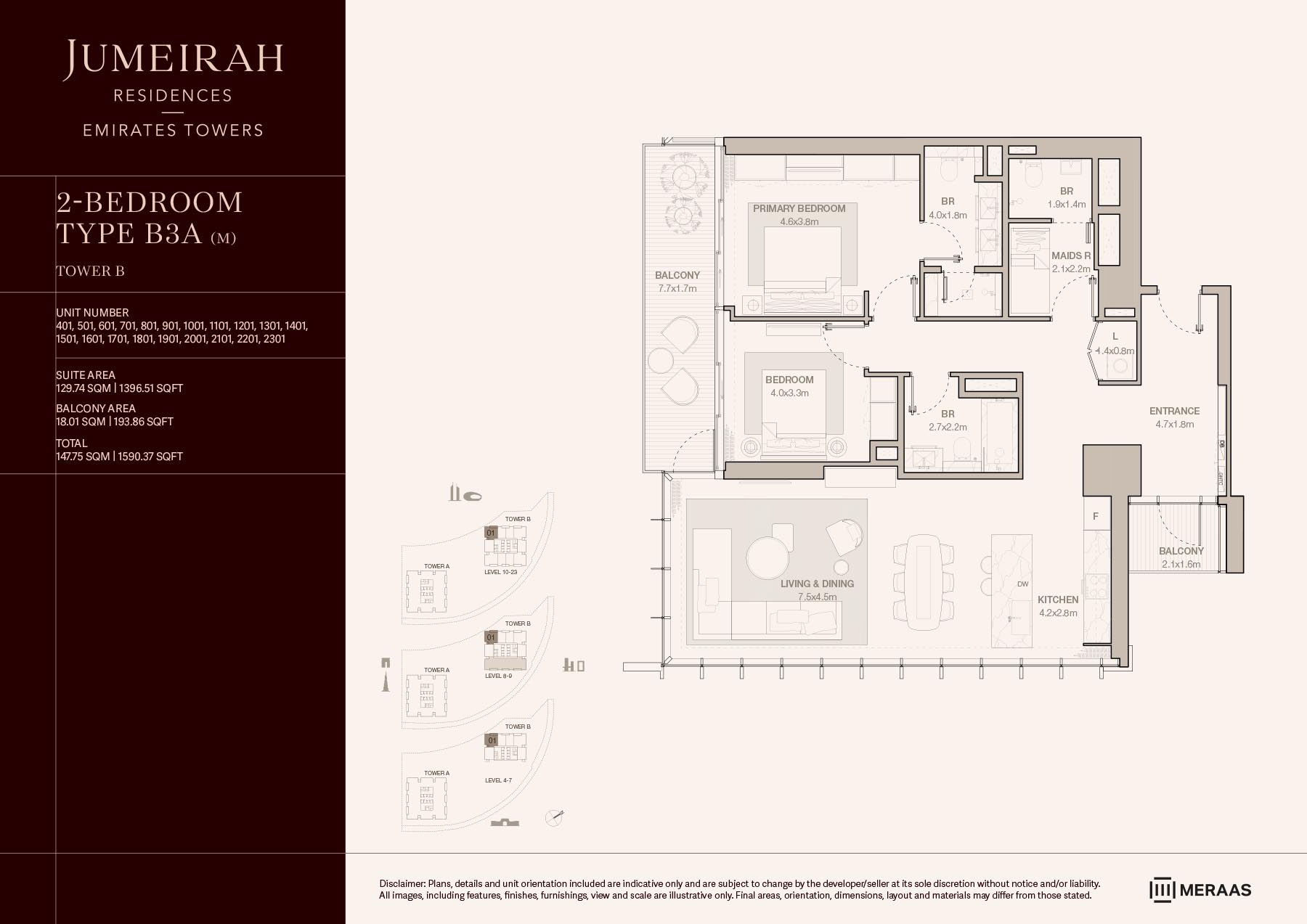 LEVELS 04 To 23 TYPE B3A (M) (UNIT 401-2301)