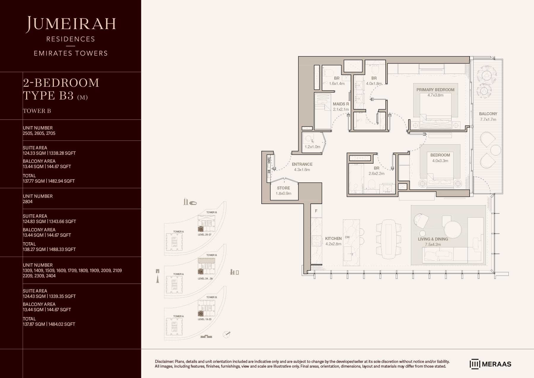 LEVELS 13 To 28 TYPE B3 (M) (UNIT 1309-2804)