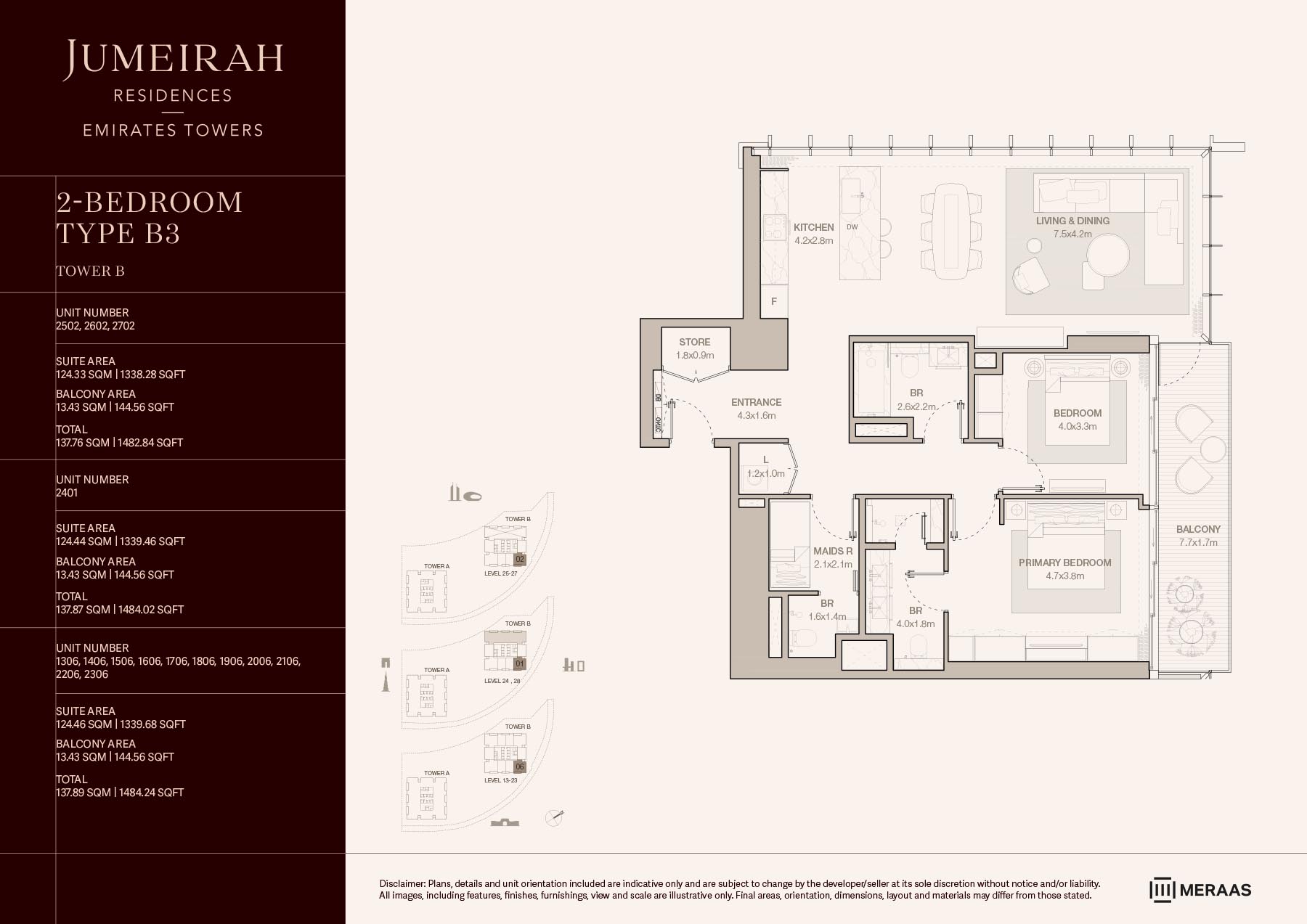 LEVELS 13 To 28 TYPE B3 (UNIT 1306-2702)