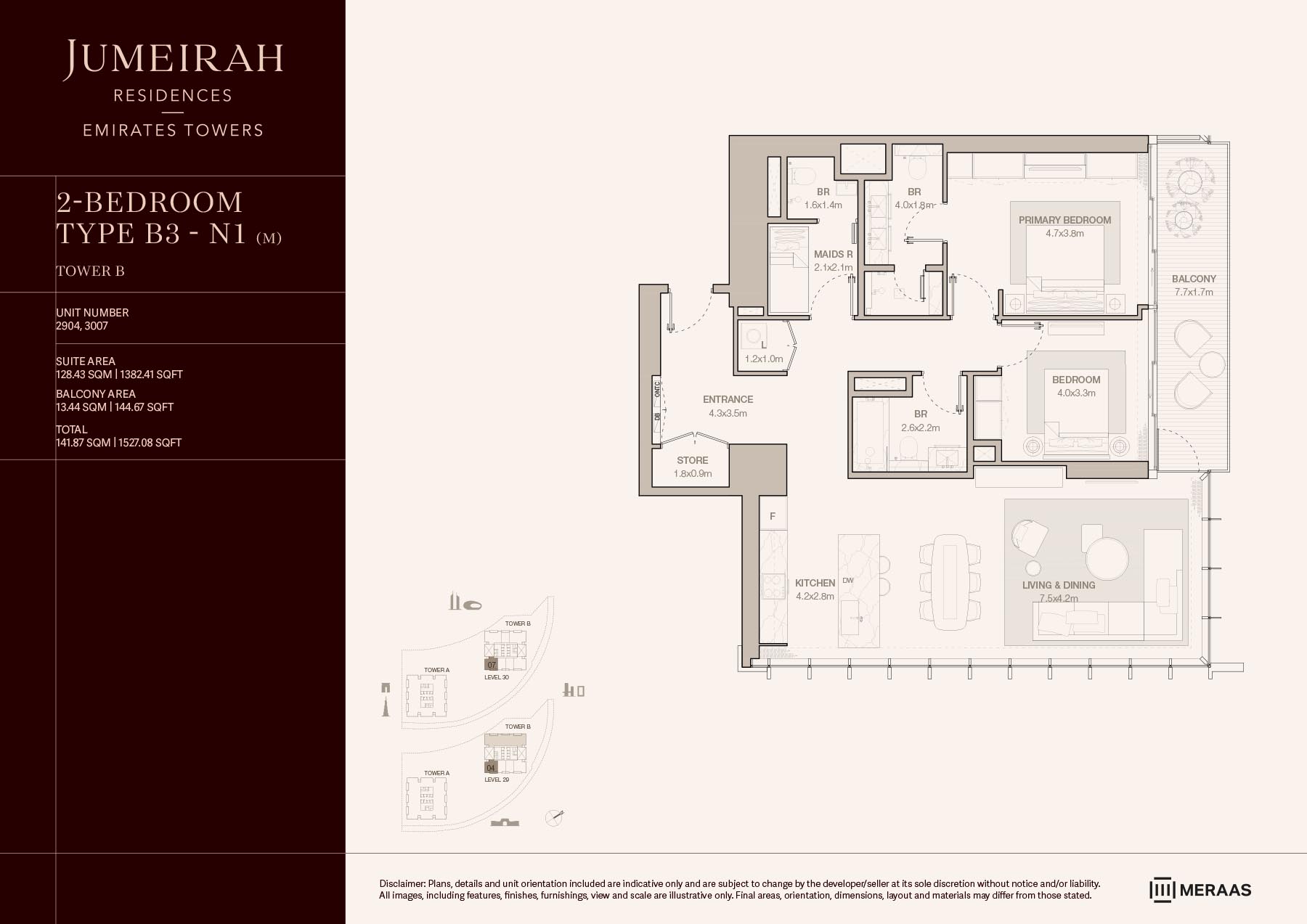 LEVELS 29 & 30 TYPE B3 - N1 (M) (UNIT 2904 & 3007)