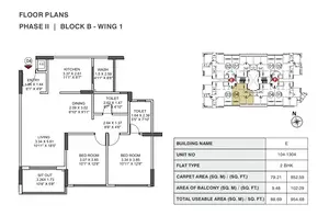 Phase II, Block B-Wing 1, Unit No 104-1304
