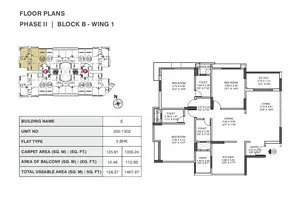 Phase II, Block B-Wing 1, Unit No 202-1302