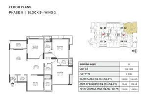 Phase II, Block B-Wing 2, Unit No 202-1302