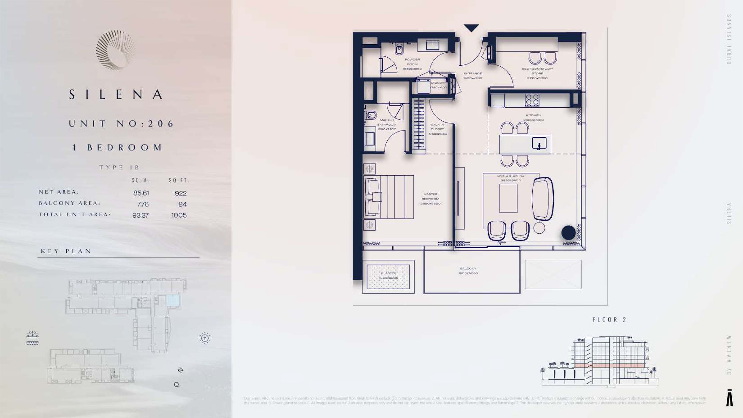 2nd Floor-(Type 1B)-(Unit-206 )