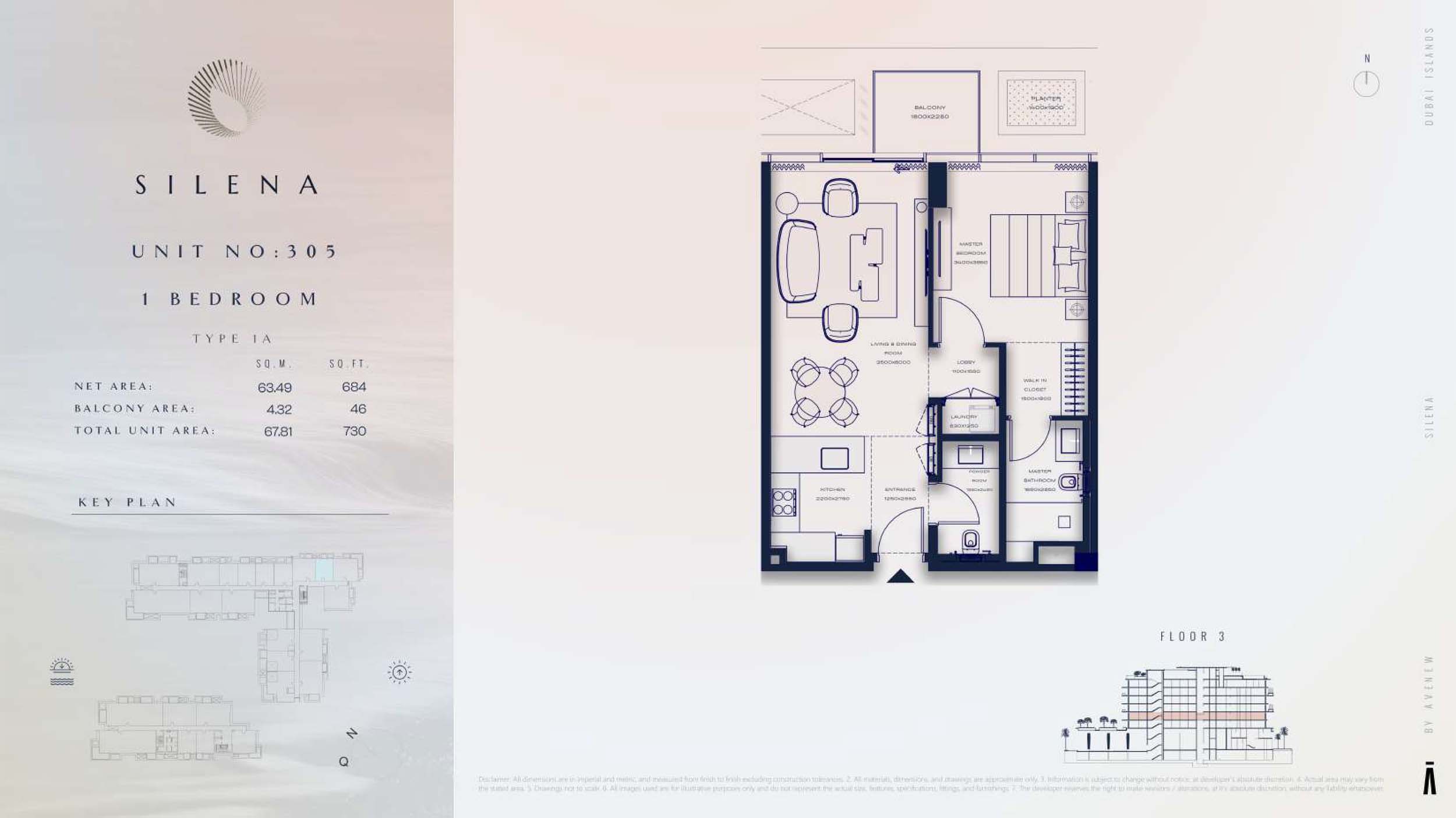 3rd Floor-(Type 1A)-(Unit-305)