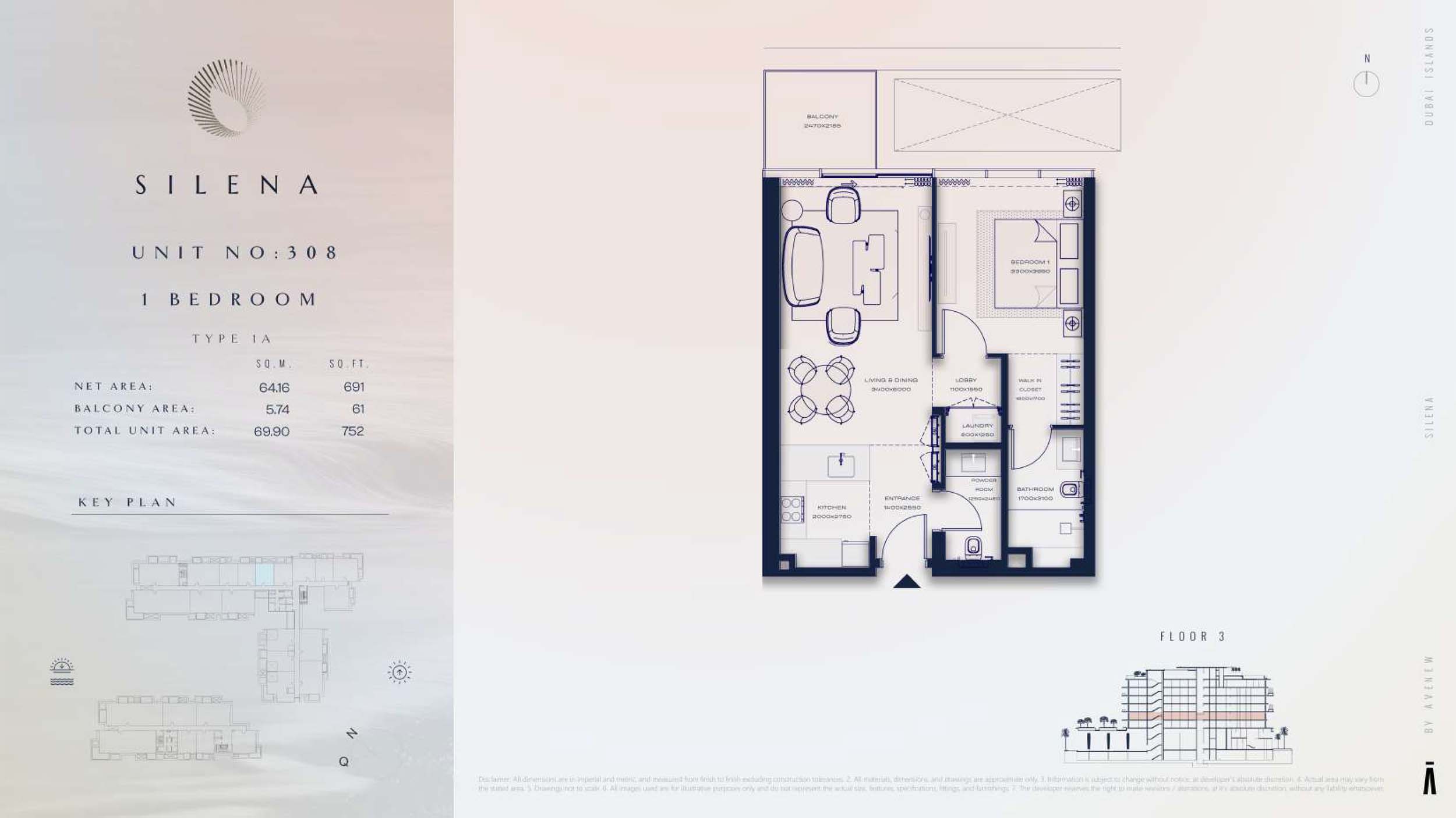 3rd Floor-(Type 1A)-(Unit-308 )