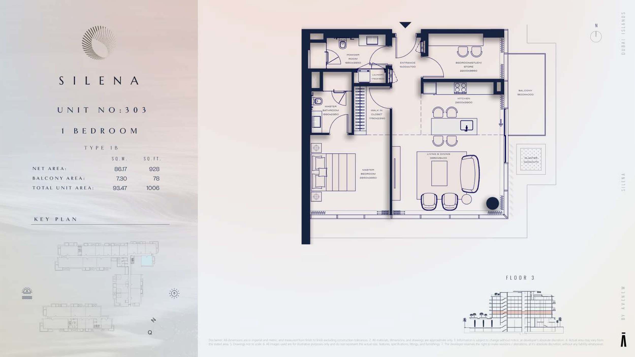 3rd Floor-(Type 1B)-(Unit-303)