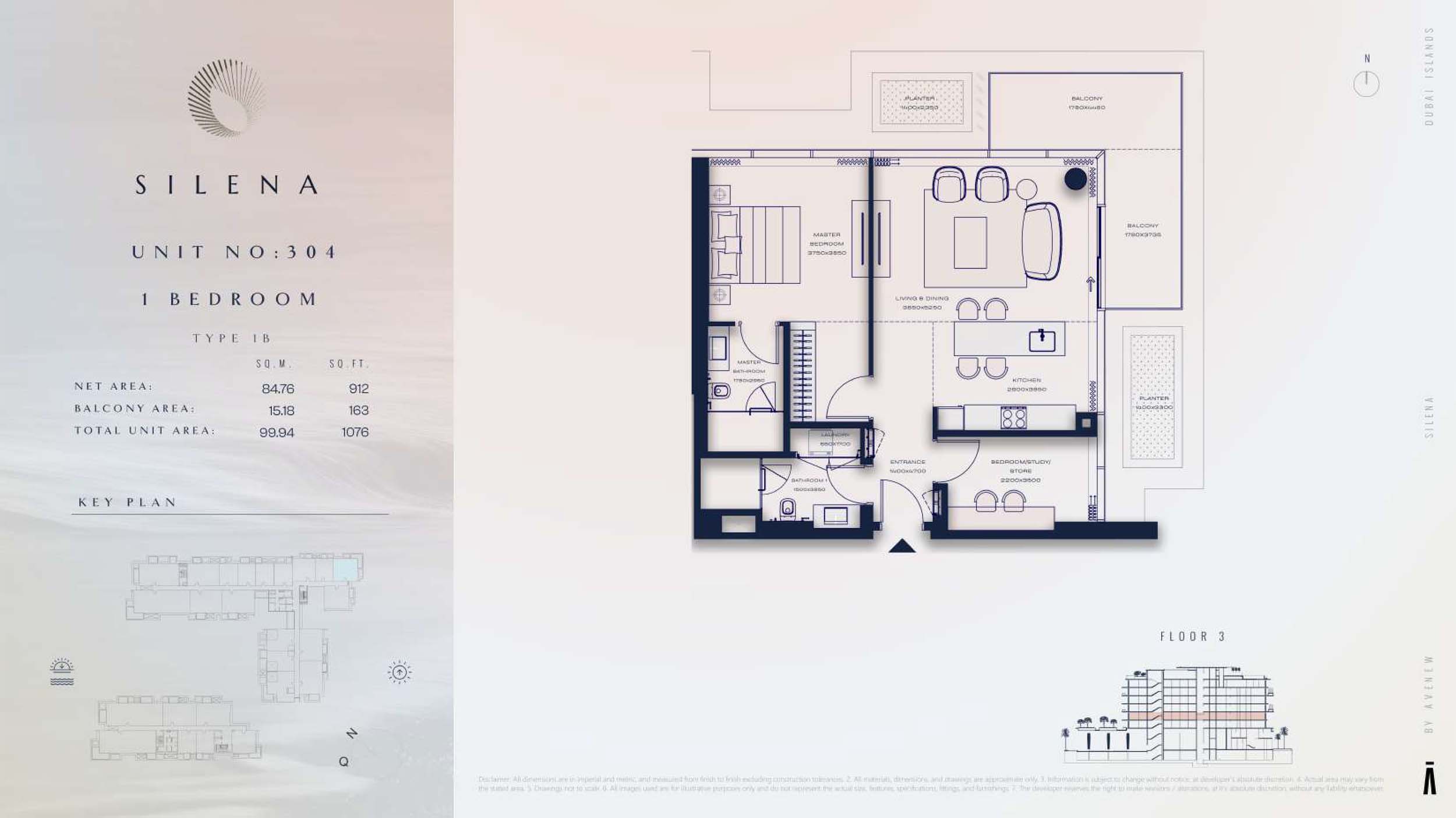 3rd Floor-(Type 1B)-(Unit-304)