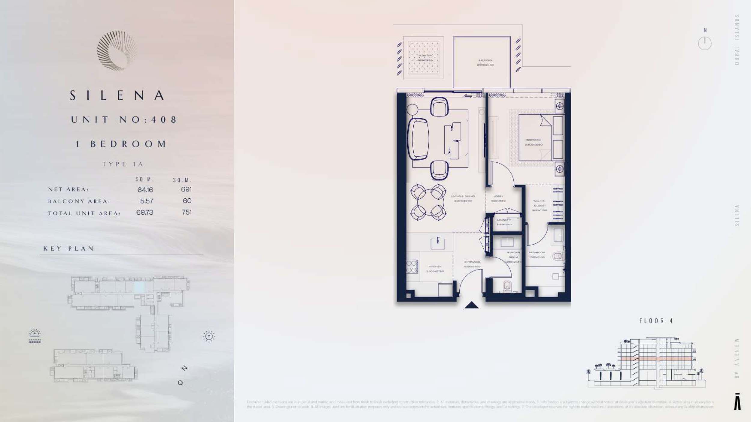 4th Floor-(Type 1A)-(Unit-408)
