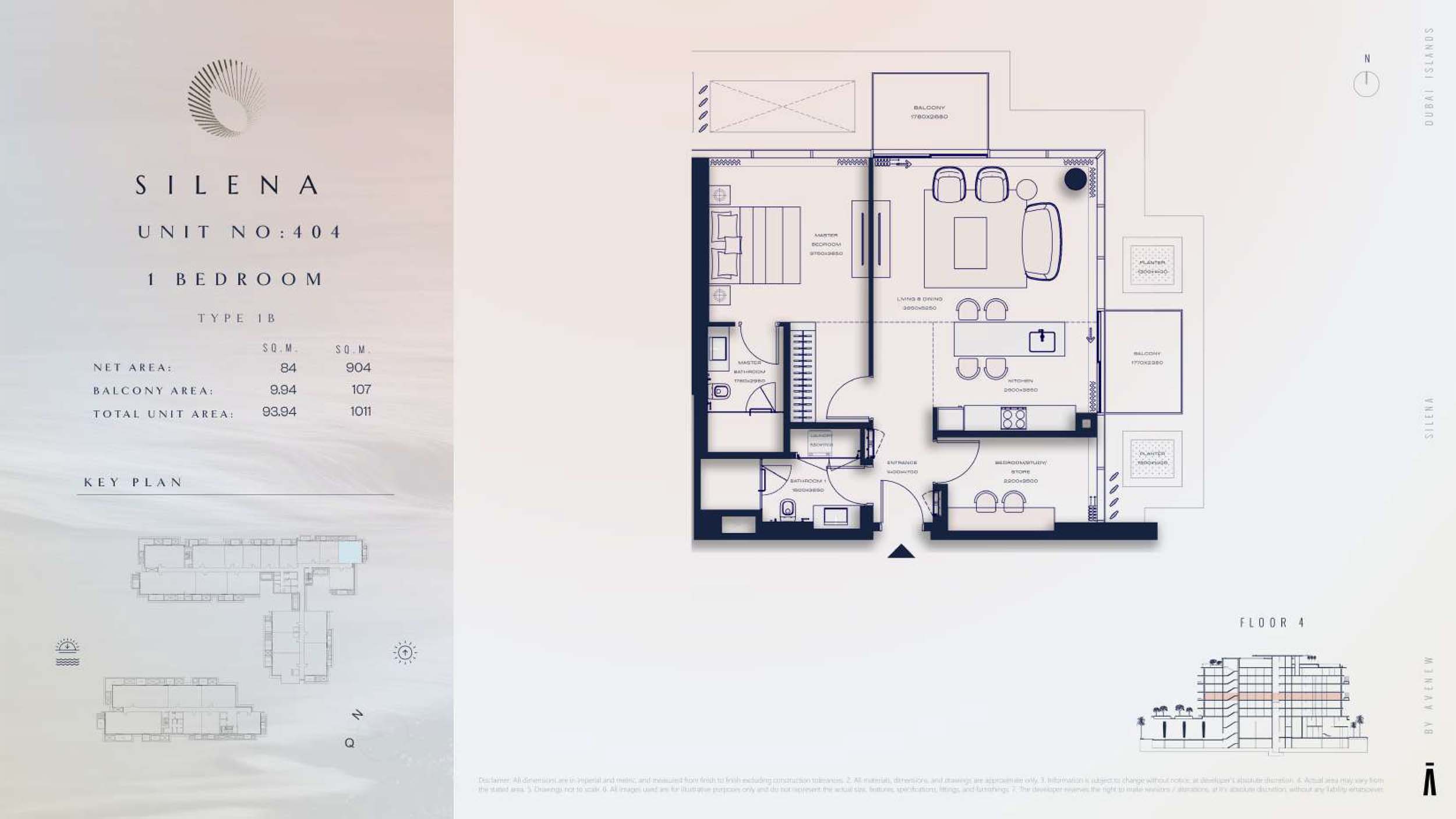 4th Floor-(Type 1B)-(Unit-404 )