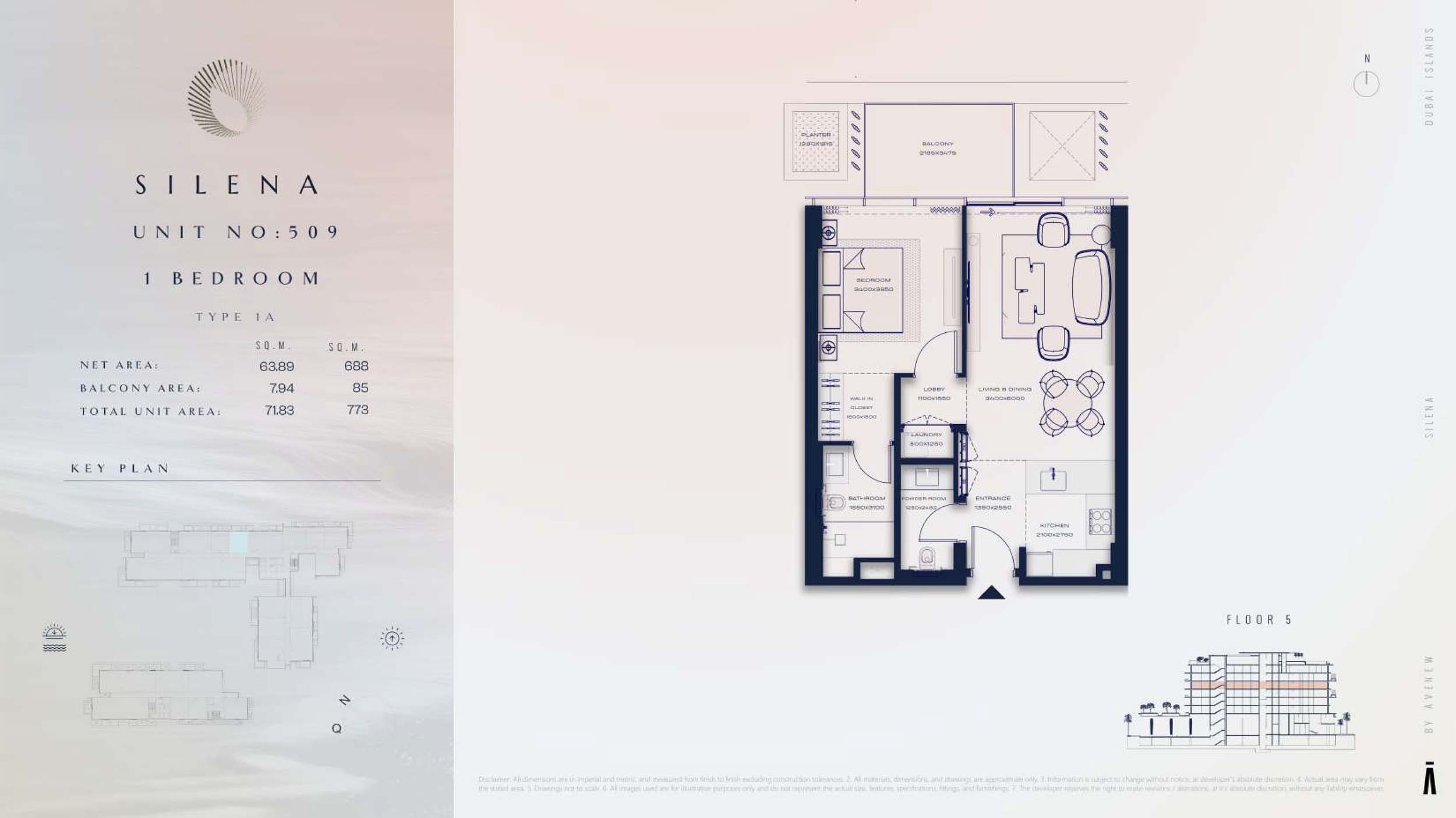 5th Floor-(Type 1A)-(Unit-509)