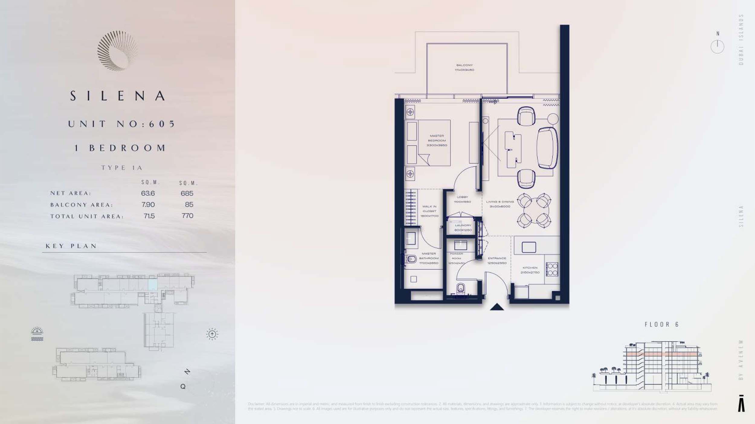 6th Floor-(Type 1A)-(Unit-605)