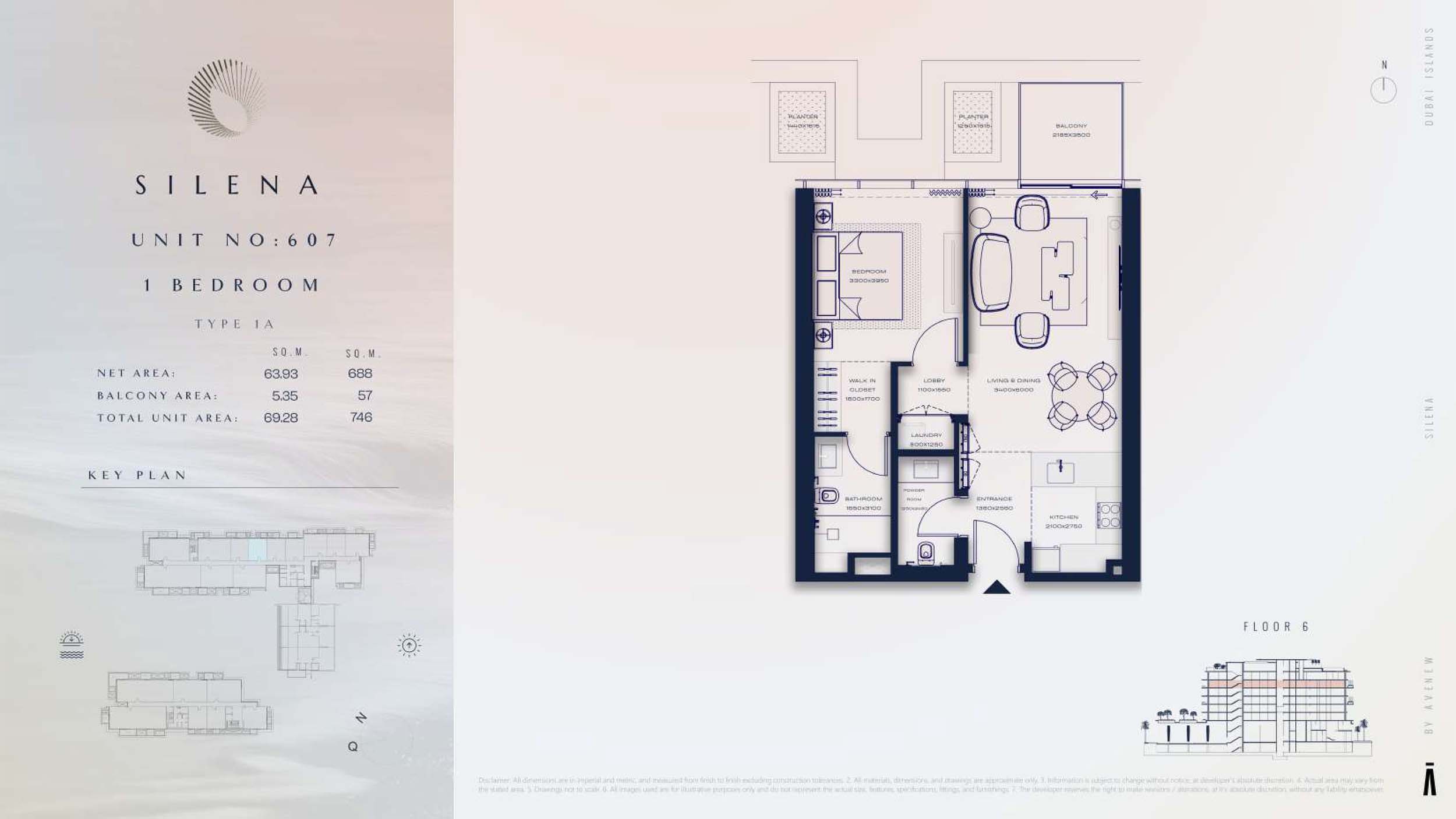 6th Floor-(Type 1A)-(Unit-607)