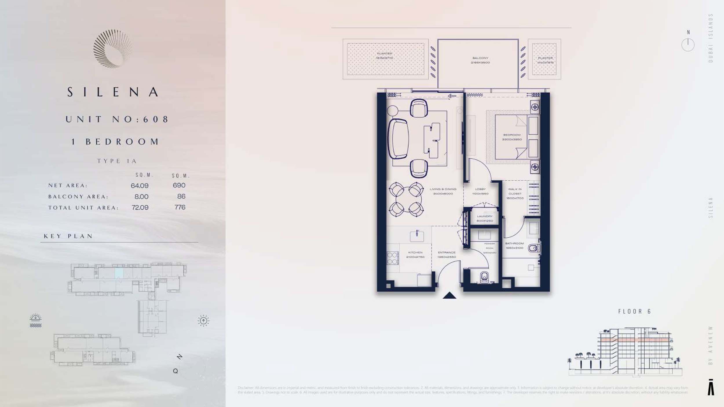 6th Floor-(Type 1A)-(Unit-608)