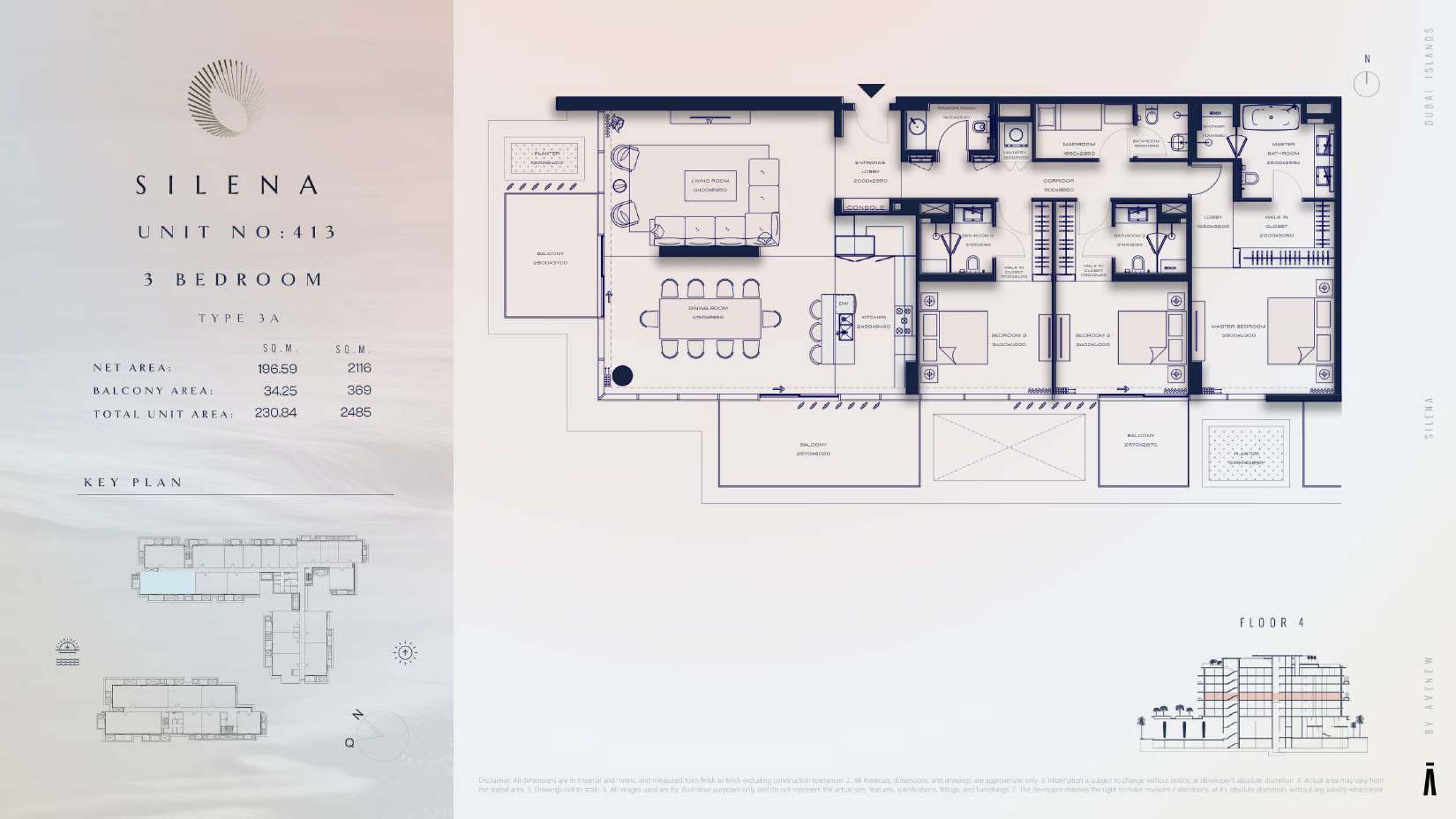4th Floor-(Type 3A)-(Unit-413)