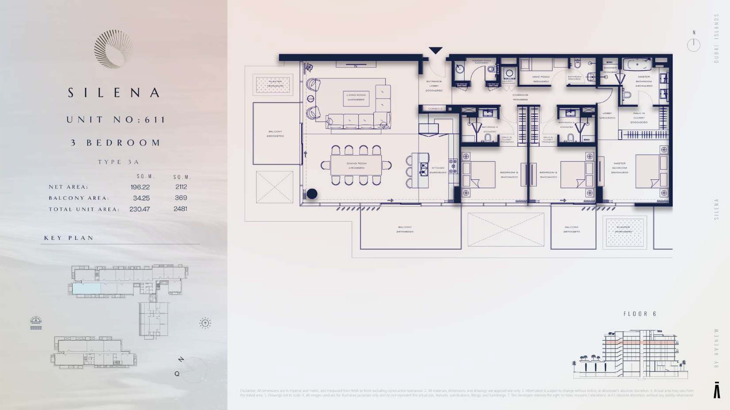 6th Floor-(Type 3A)-(Unit-611)