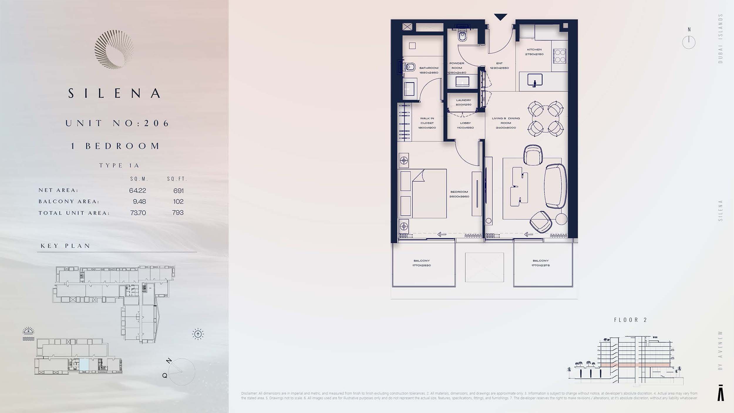 2nd Floor-(Type 1A)-(Unit 206)
