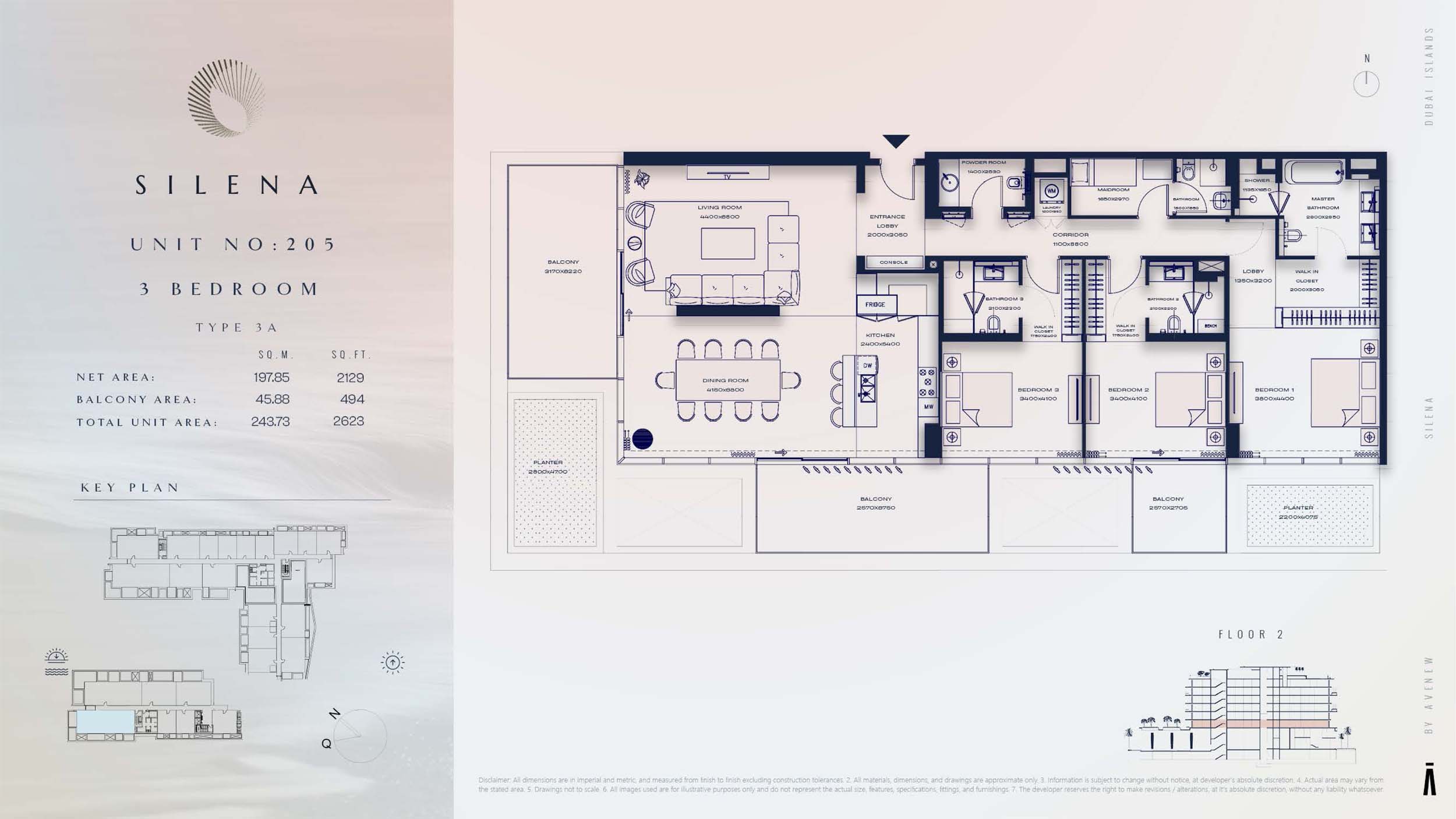 2nd Floor-(Type 3A)-(Unit-205)
