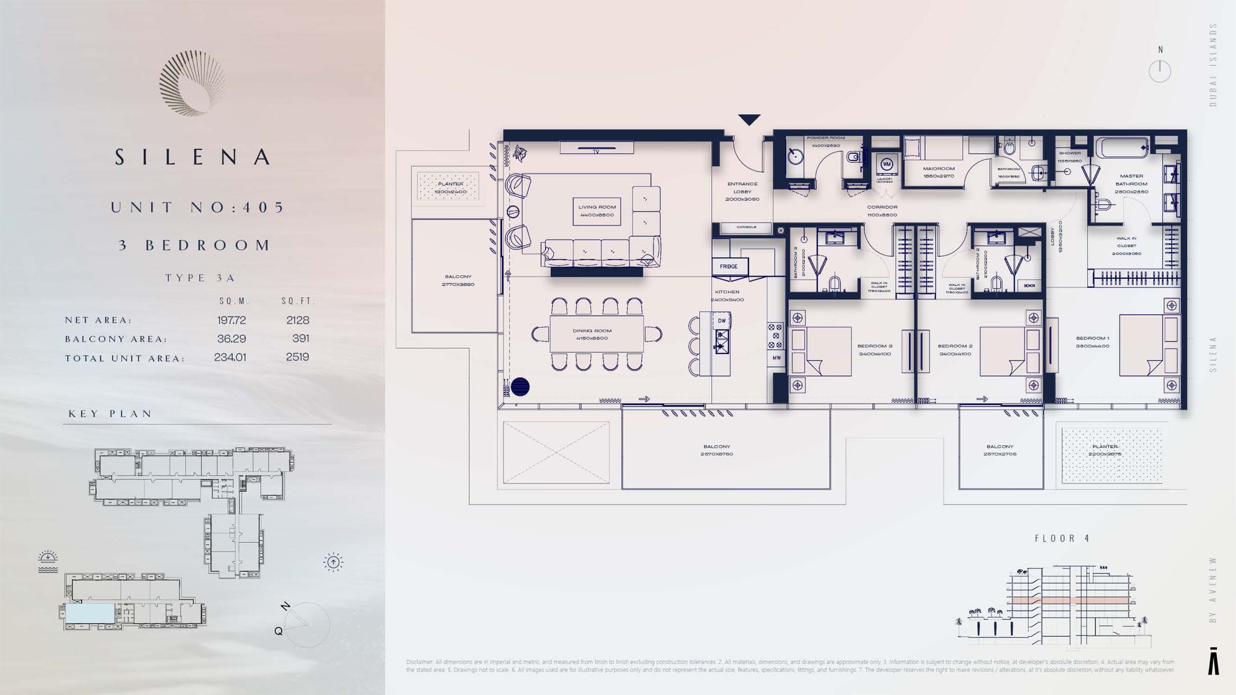 4th Floor-(Type 3A)-(Unit-405)