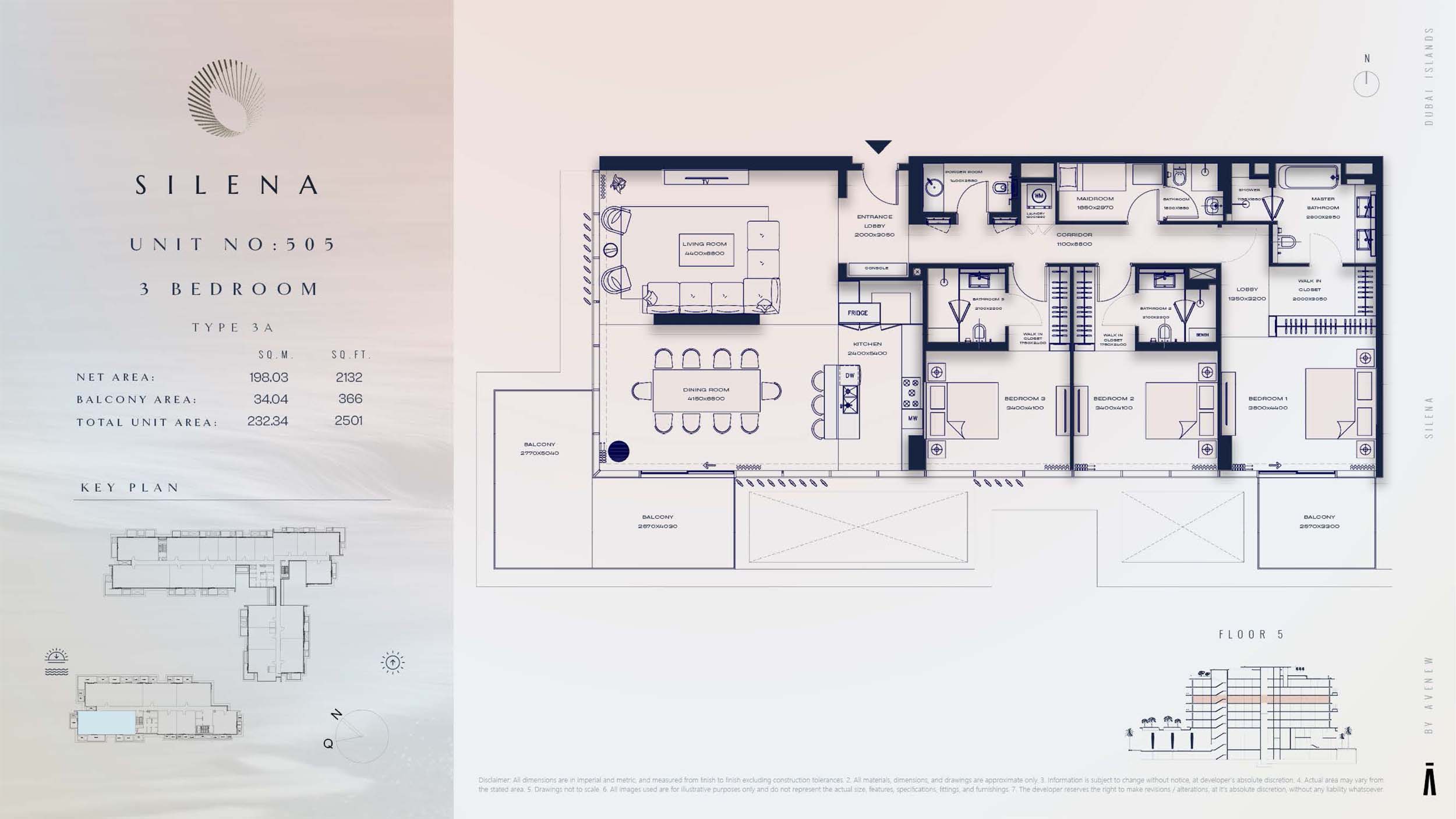 5th Floor-(Type 3A)-(Unit-505)