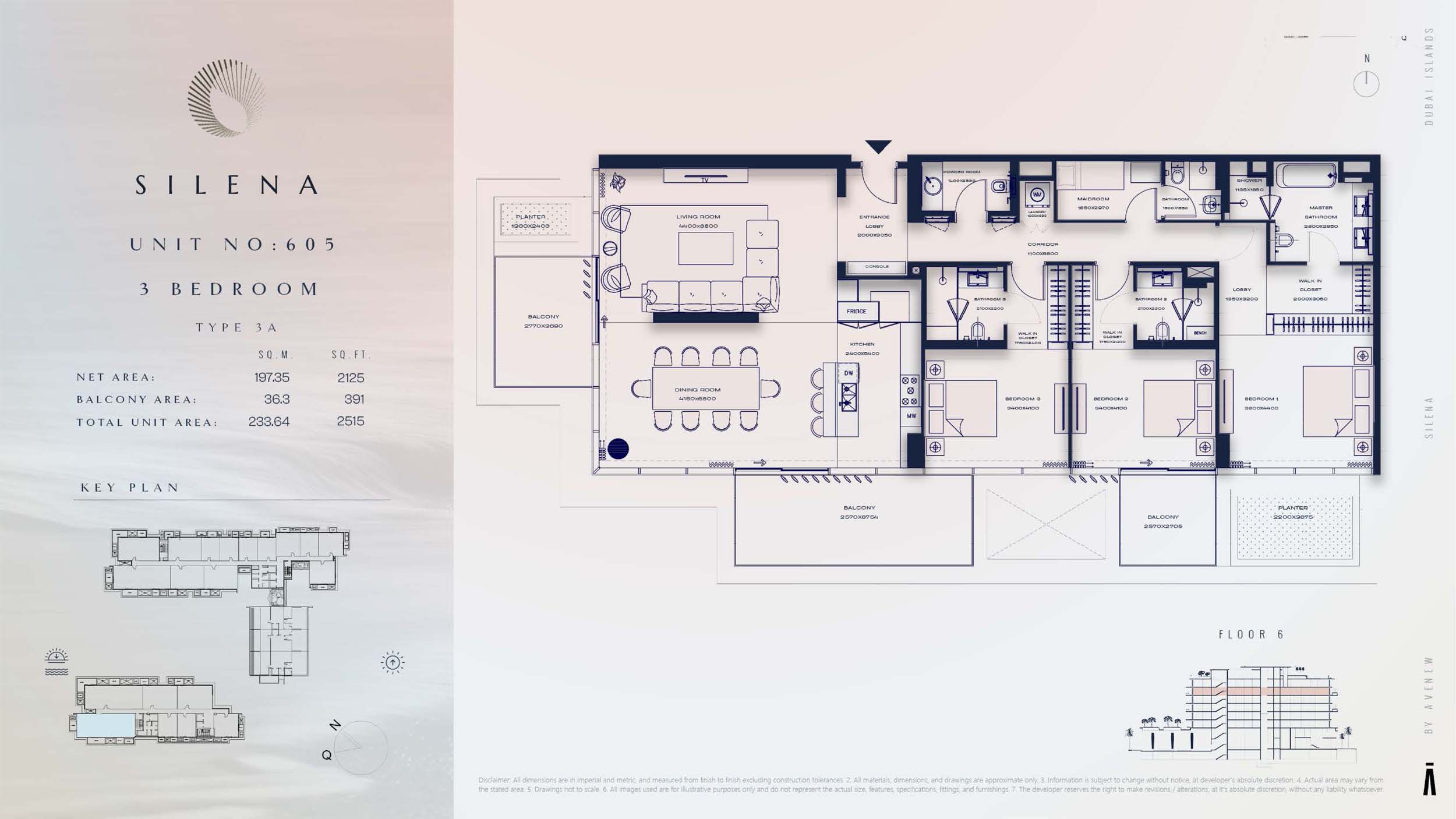 6th Floor-(Type 3A)-(Unit-605)