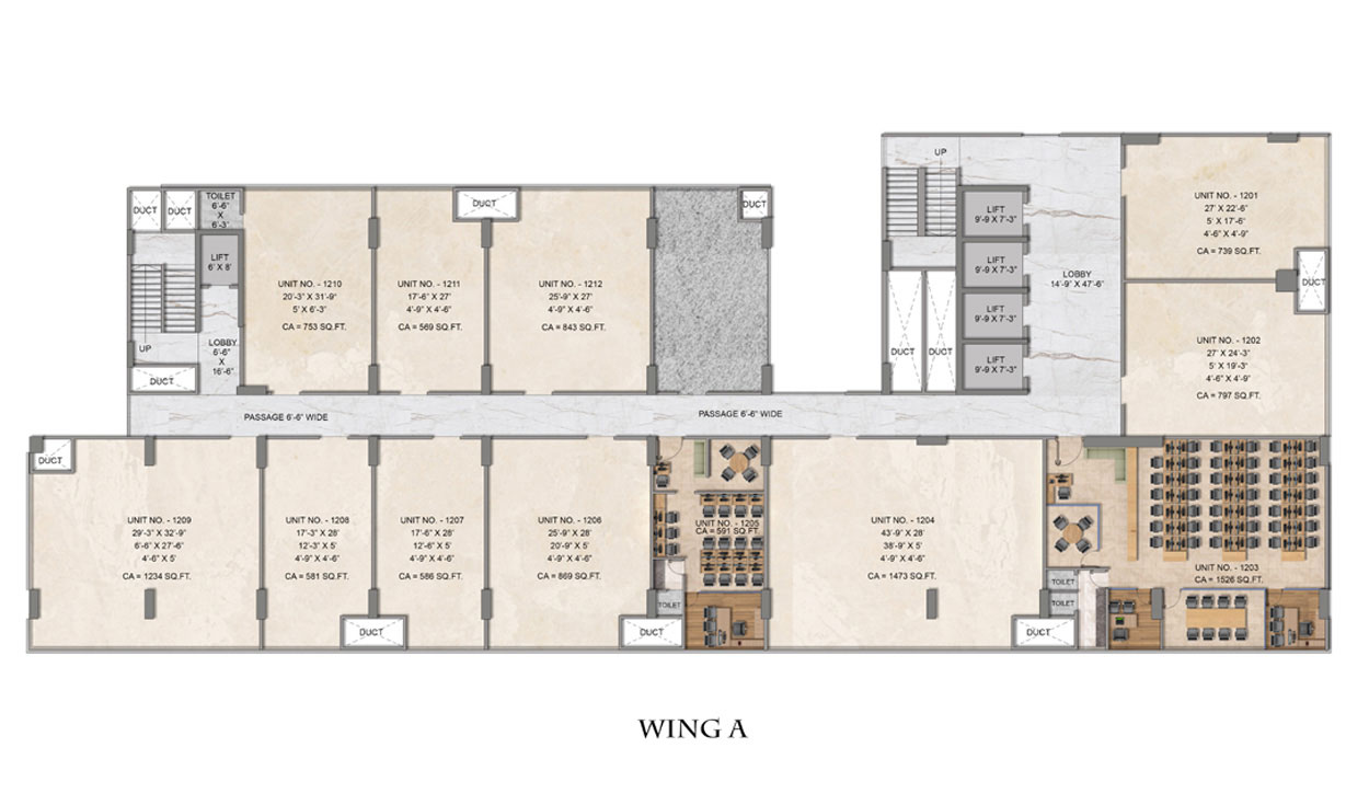 12th Floor Plan, Wing A