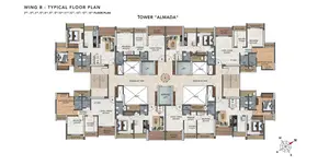 Athena Wing B, 2nd - 6th, 8th - 11th, 13th-16th Floor Plan