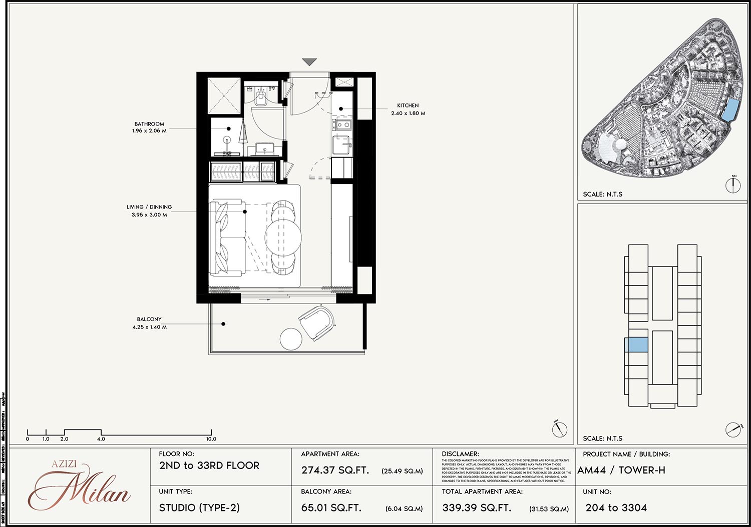 2nd To 33rd Floor Unit 204 To 3304 (Type-2)