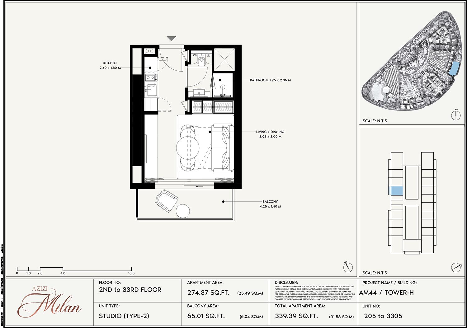 2nd To 33rd Floor Unit 205 To 3305 (Type-2)