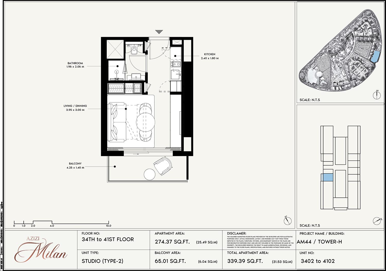 34th To 41st Floor Unit 3402 To 4102 (Type-2)