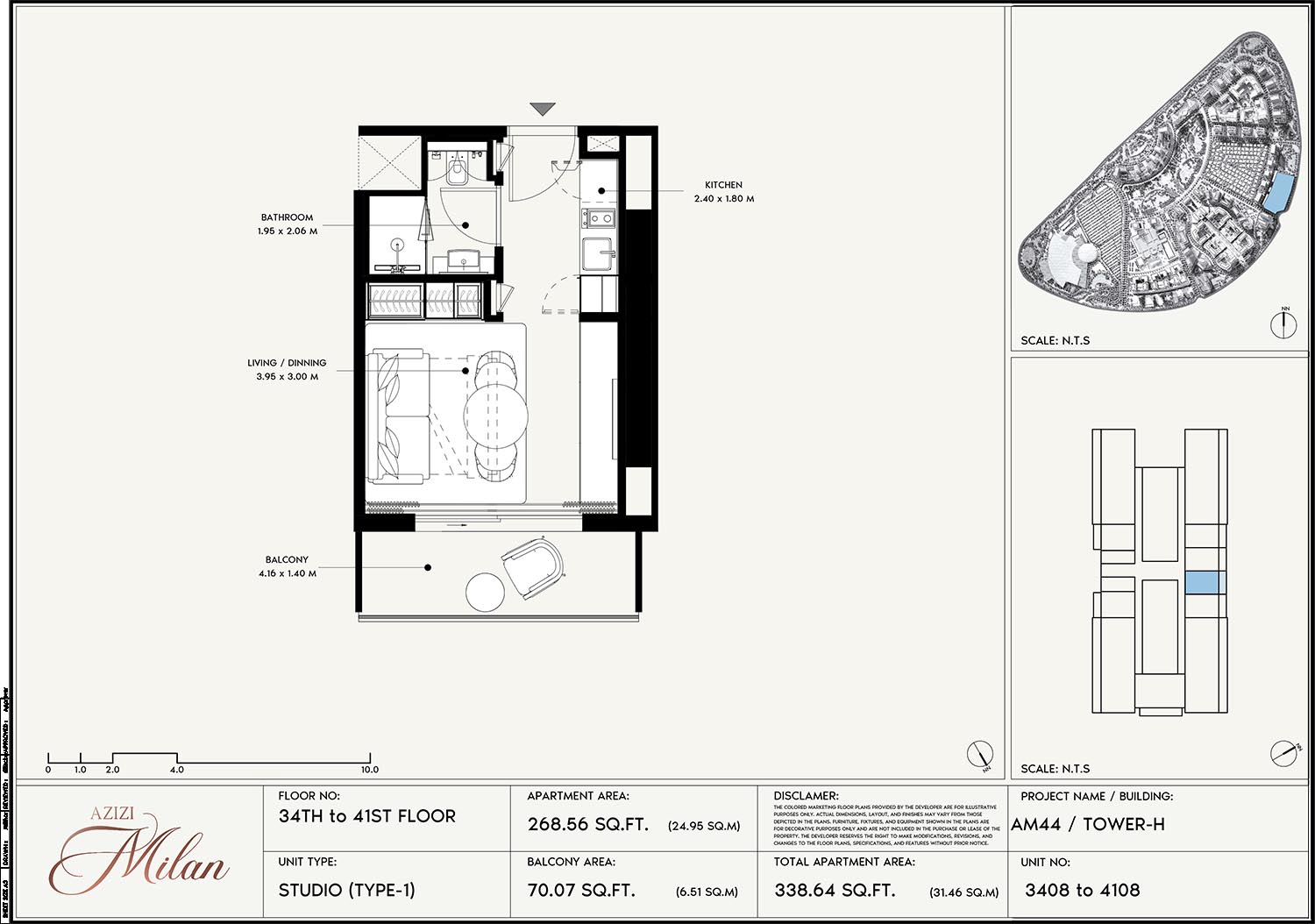 34th To 41st Floor Unit 3408 To 4108 (Type-1)