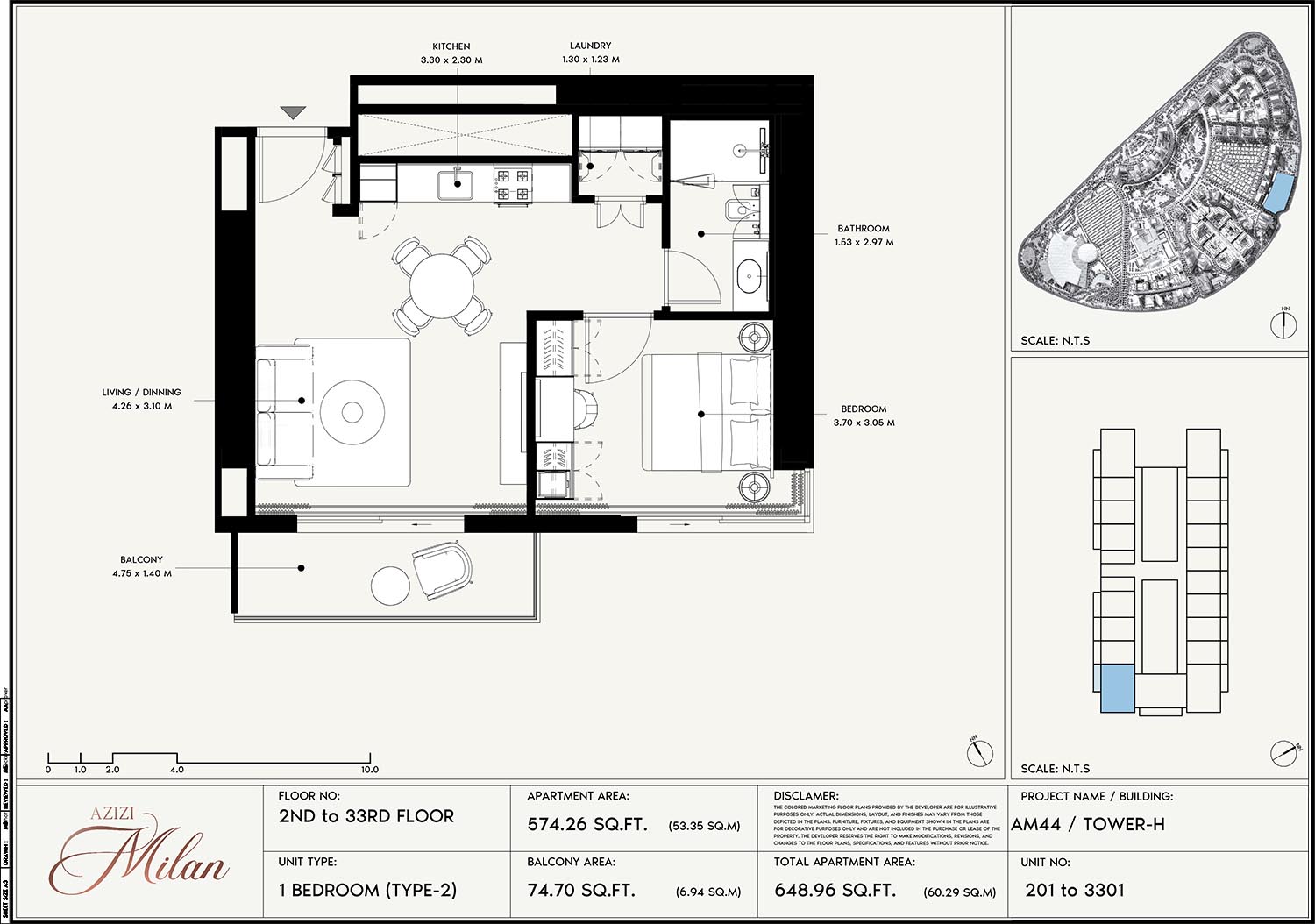 2nd To 33rd Floor Unit 201 To 3301 (Type-2)