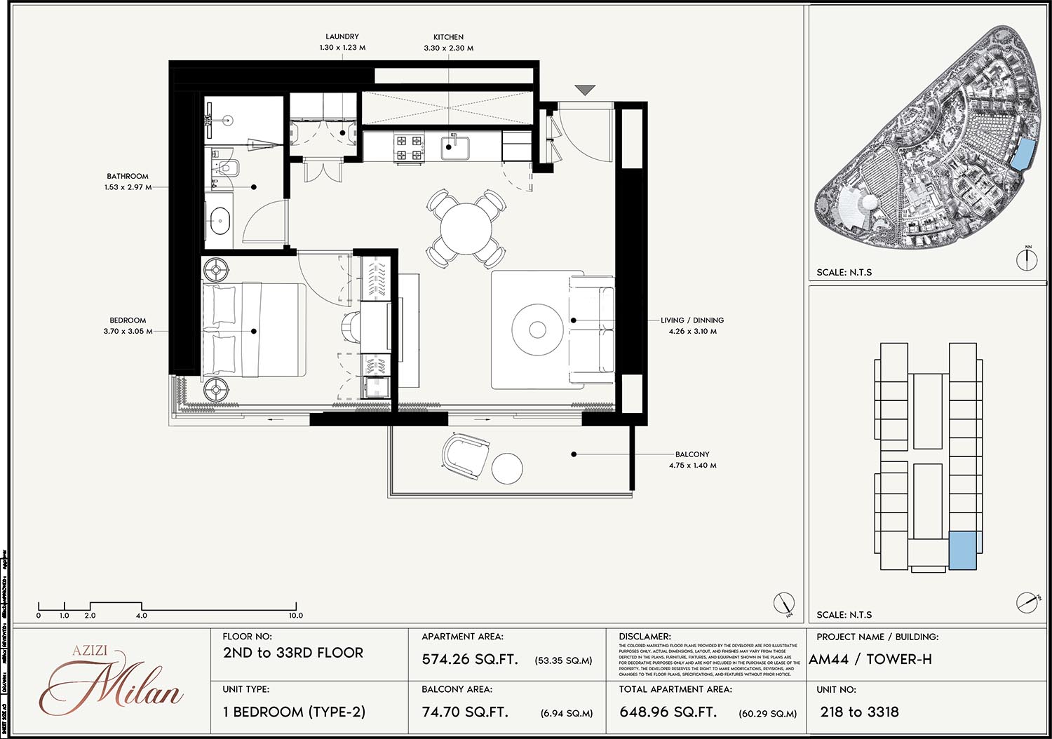 2nd To 33rd Floor Unit 218 To 3318 (Type-2)