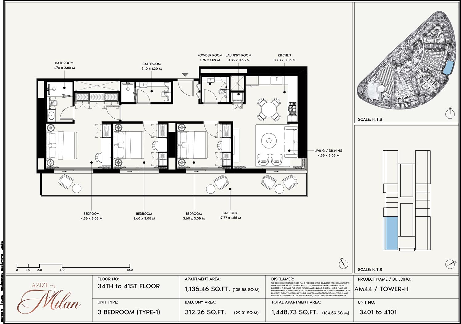 34th To 41st Floor Unit 3401 To 4101 (Type-1)