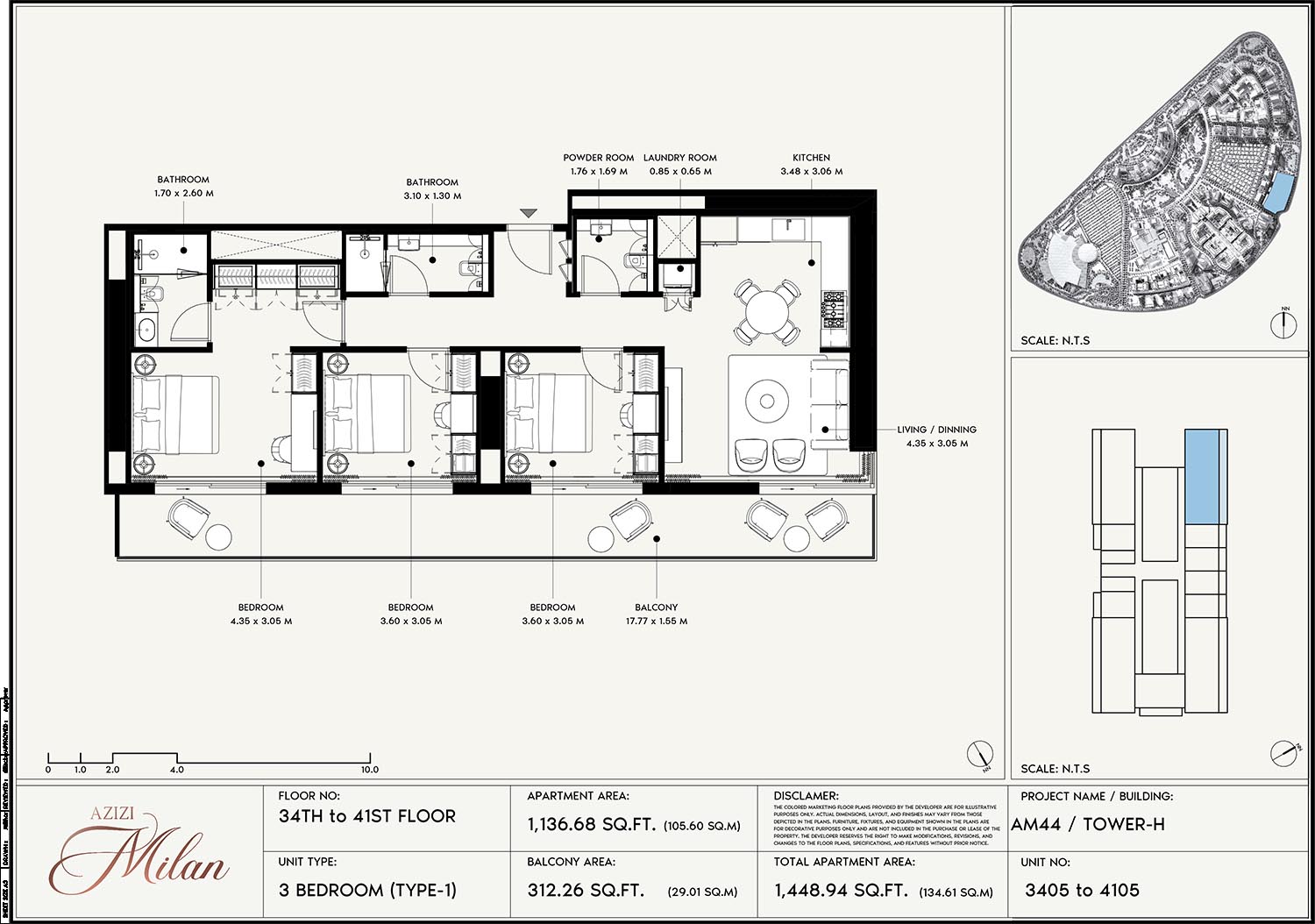 34th To 41st Floor Unit 3405 To 4105 (Type-1)