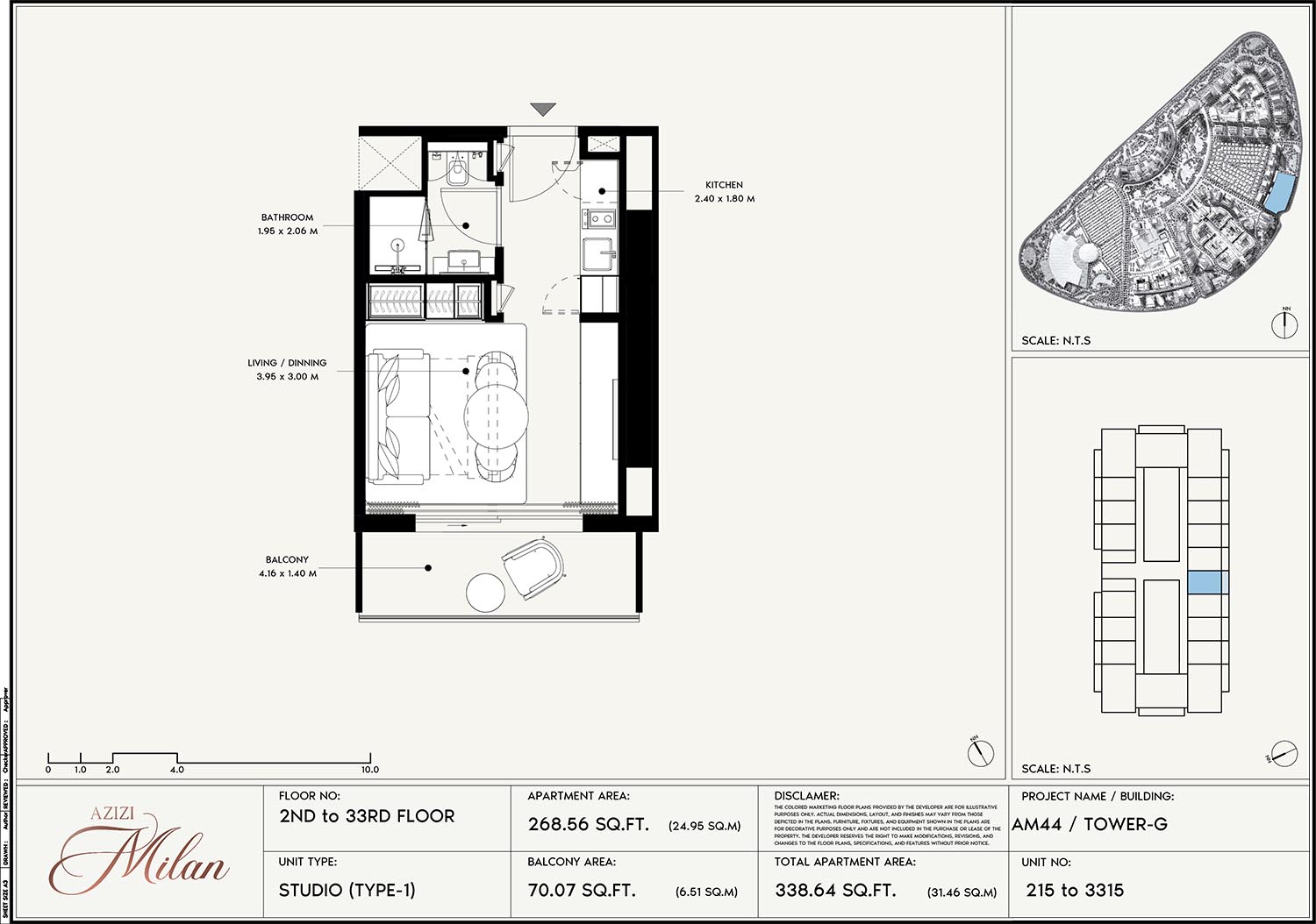 2nd To 33rd Floor Unit 215 To 3315 (Type-1)