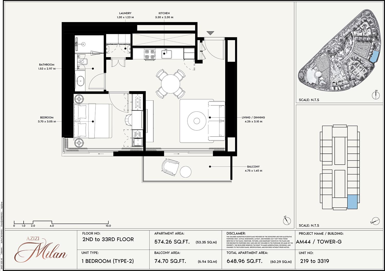 2nd To 33rd Floor Unit 219 To 3319 (Type-2)