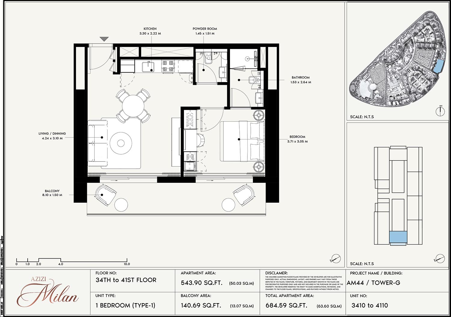 34th To 41st Floor Unit 310 To 4110(Type-1)