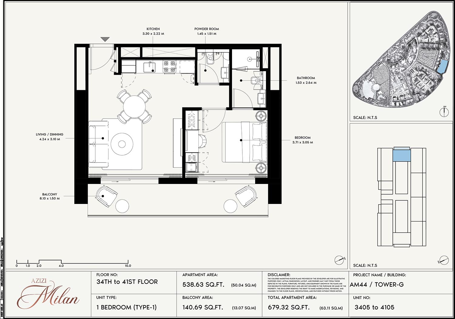34th To 41st Floor Unit 3405 To 4105 (Type-1)