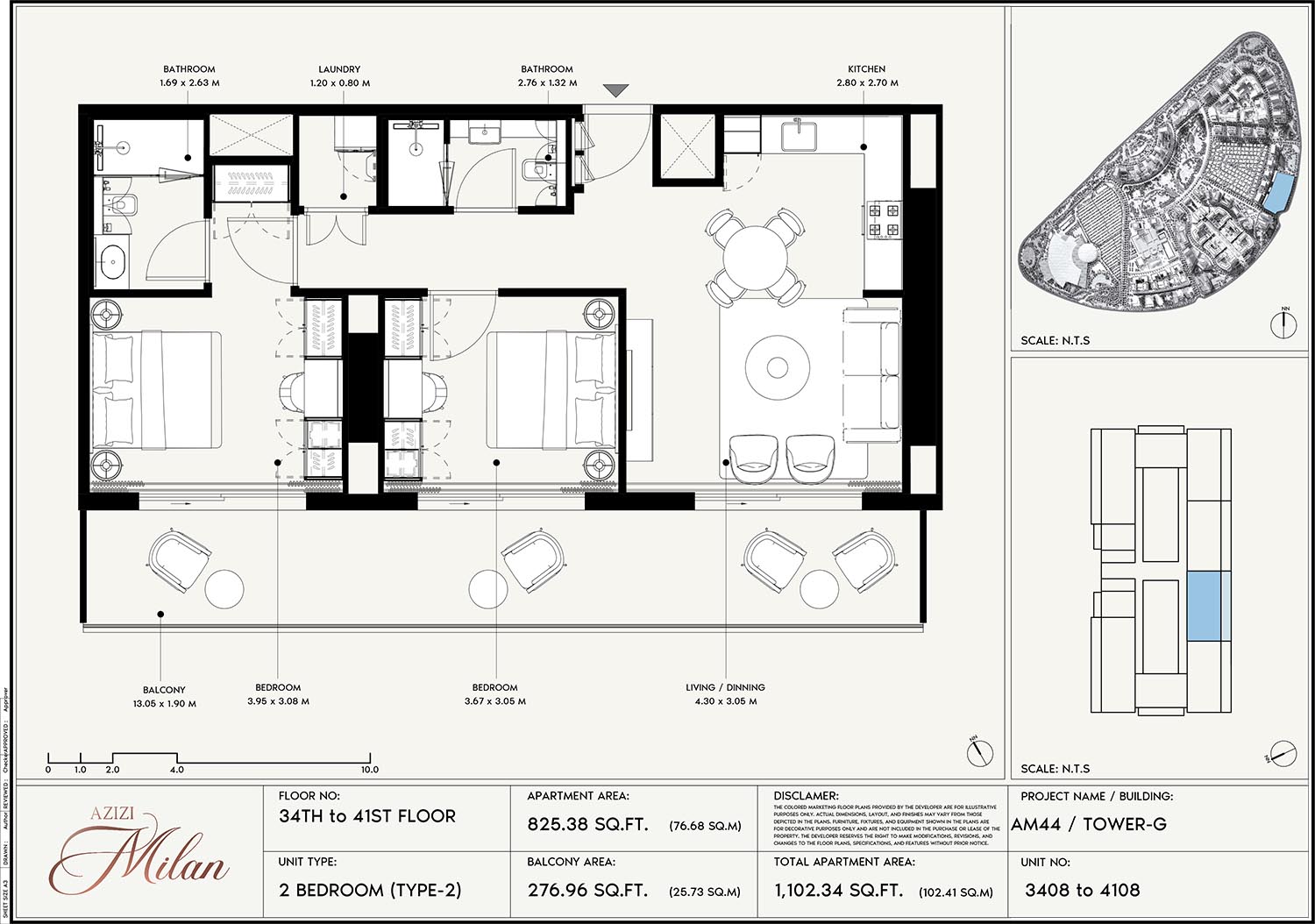 34th To 41st Floor Unit 3408 To 4108 (Type-2)