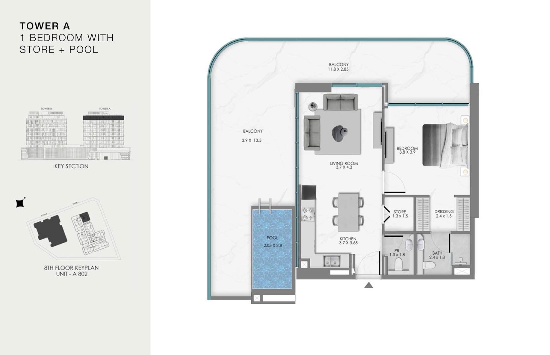Unit-A 802 (8th Floor)
