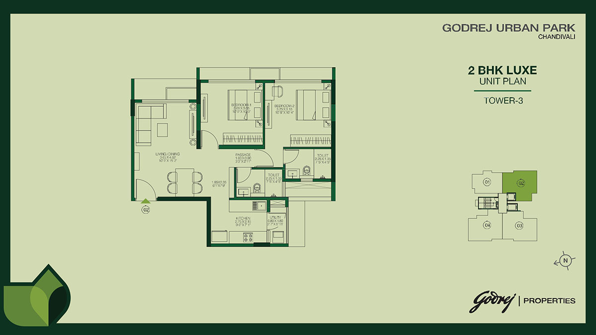 2 BHK Luxe, Unit 02