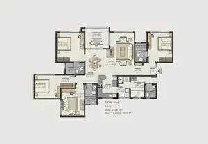 Type 4 A4, 4 BHK