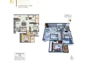 2 BHK, West Facing