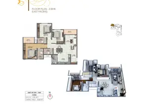 3 BHK, East Facing