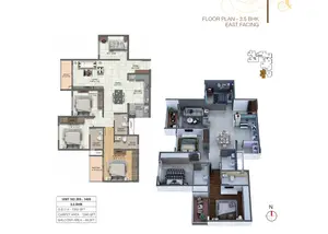 3.5 BHK, East Facing