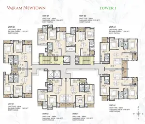 Tower 1, Unit C2, 2 BHK