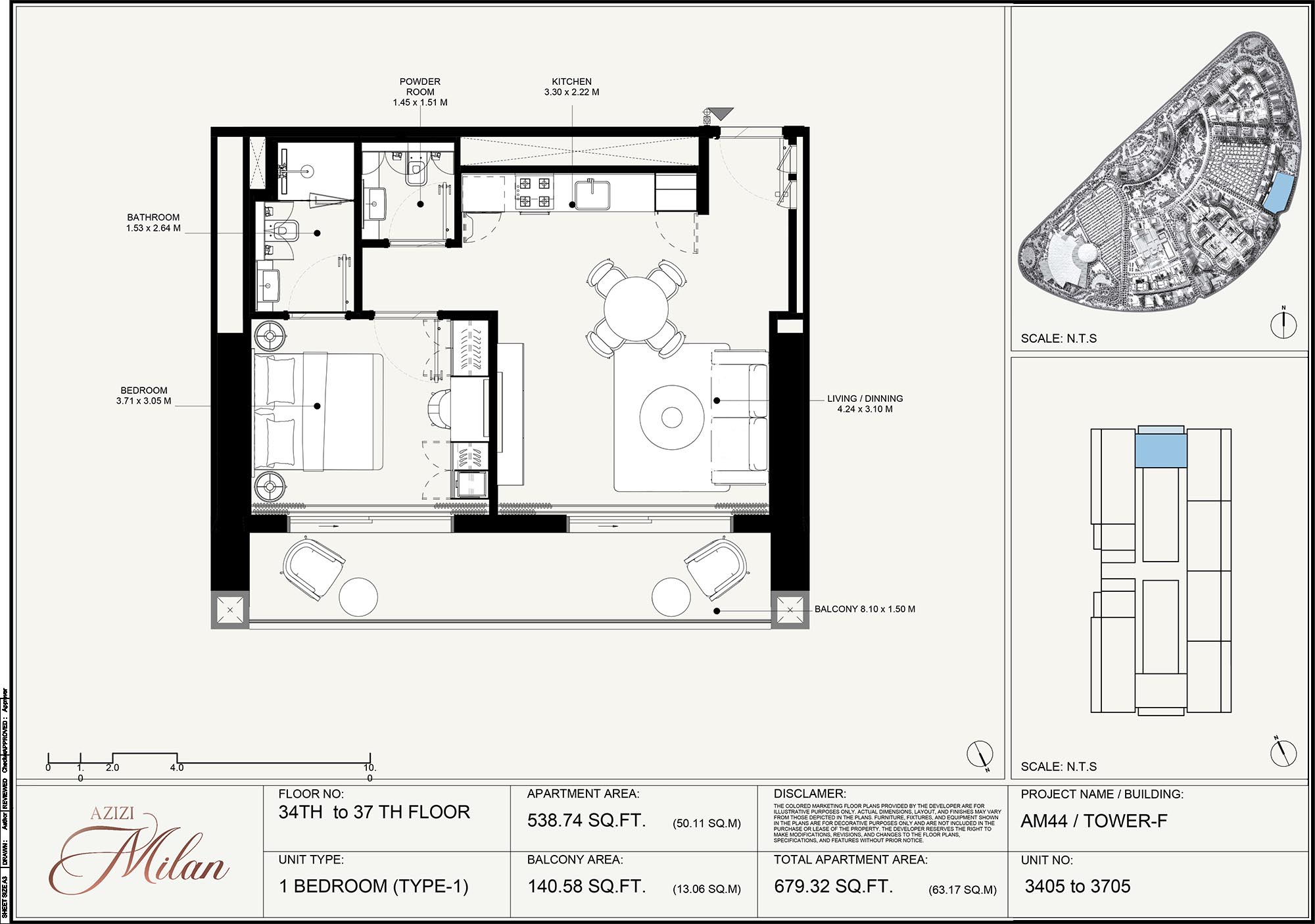 34th To 37th Floor Unit 3405 To 3705 (Type-1)