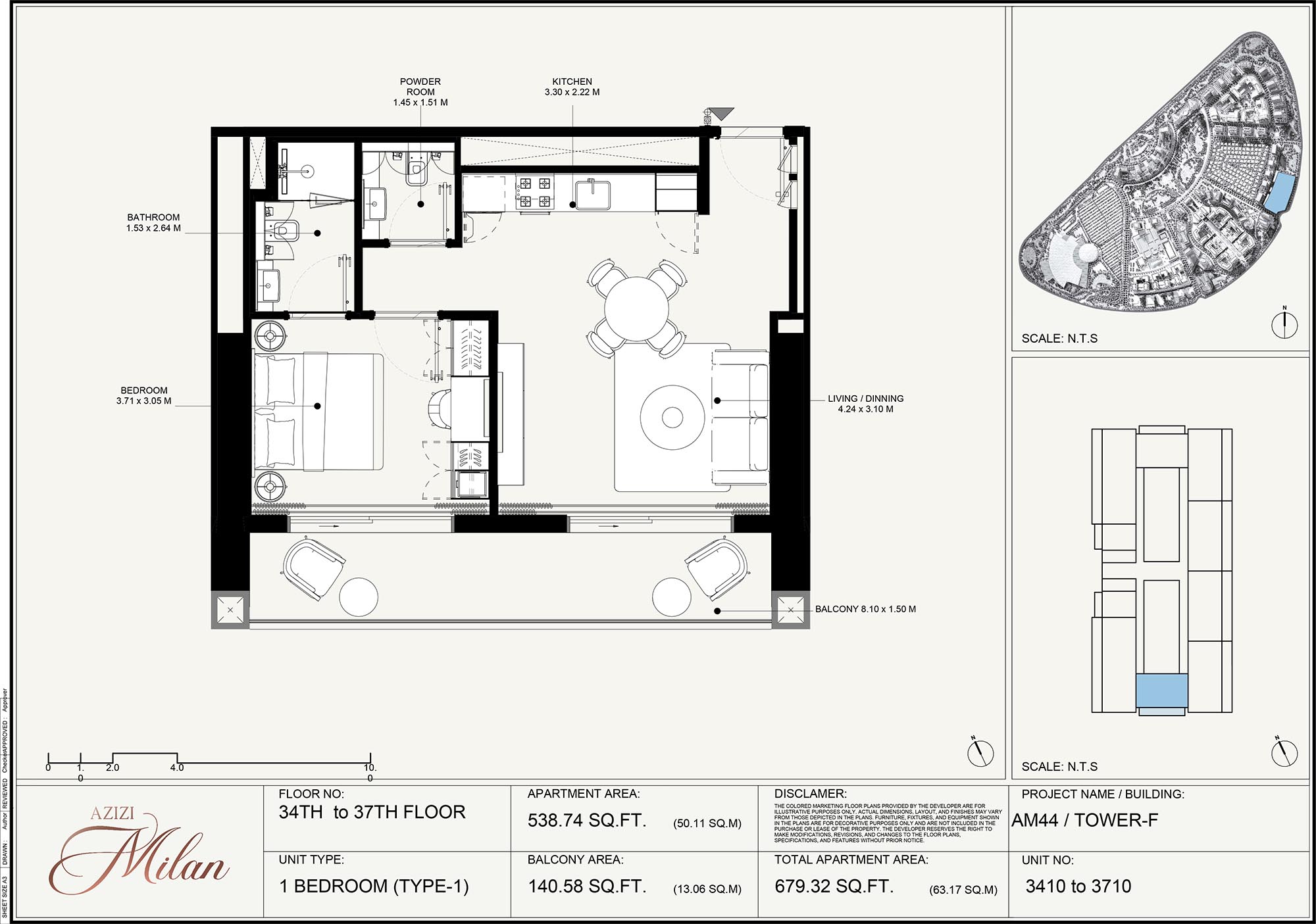 34th To 37th Floor Unit 3410 To 3710 (Type-1)